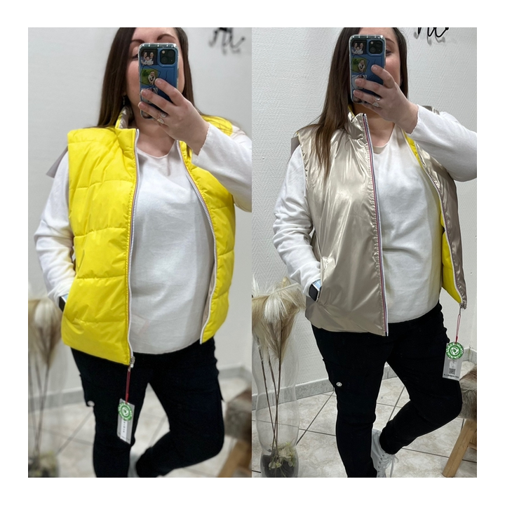 Doudoune réversible jaune